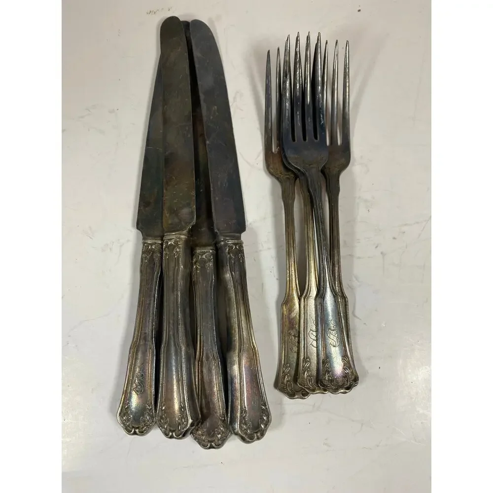 Vintage R. Wallace Silver-Plated Silverware Set of 8 Pieces